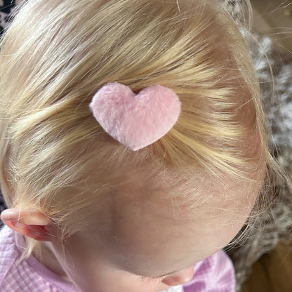 Fluffy Heart Clips