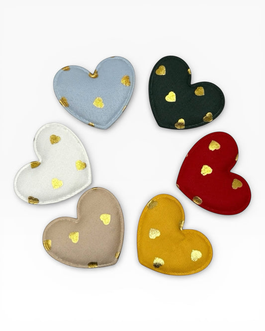 Hartjes met Gouden Detail – warme kleuren (6 stuks)