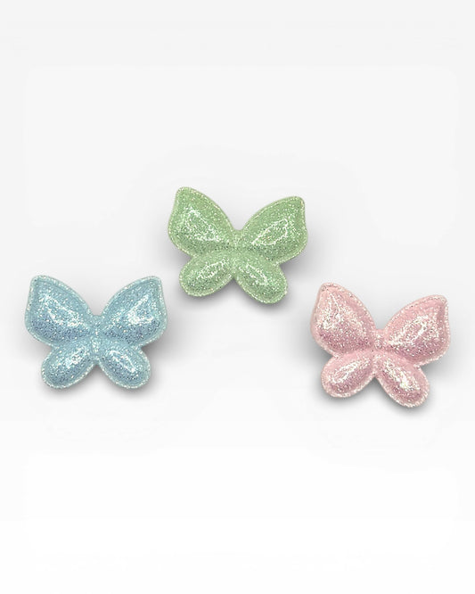 Vlinders Glitter Pastel Mix – set van 3 knipjes (3,5 cm)