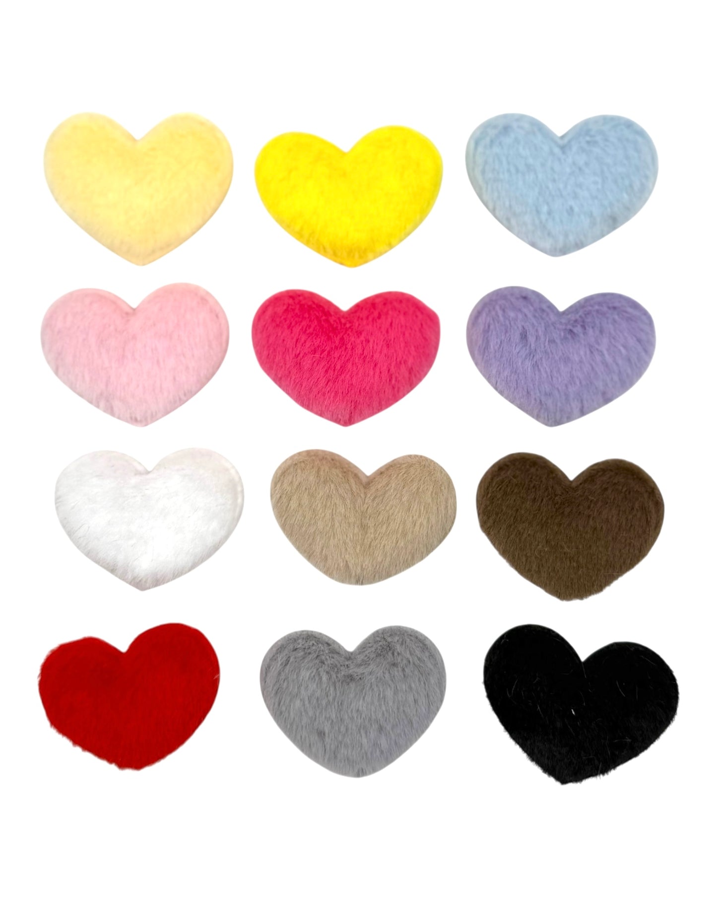 Fluffy Heart Clips