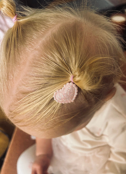 Glitter Hartjes – Newborn knipjes – Set van 5 (2,5 cm)