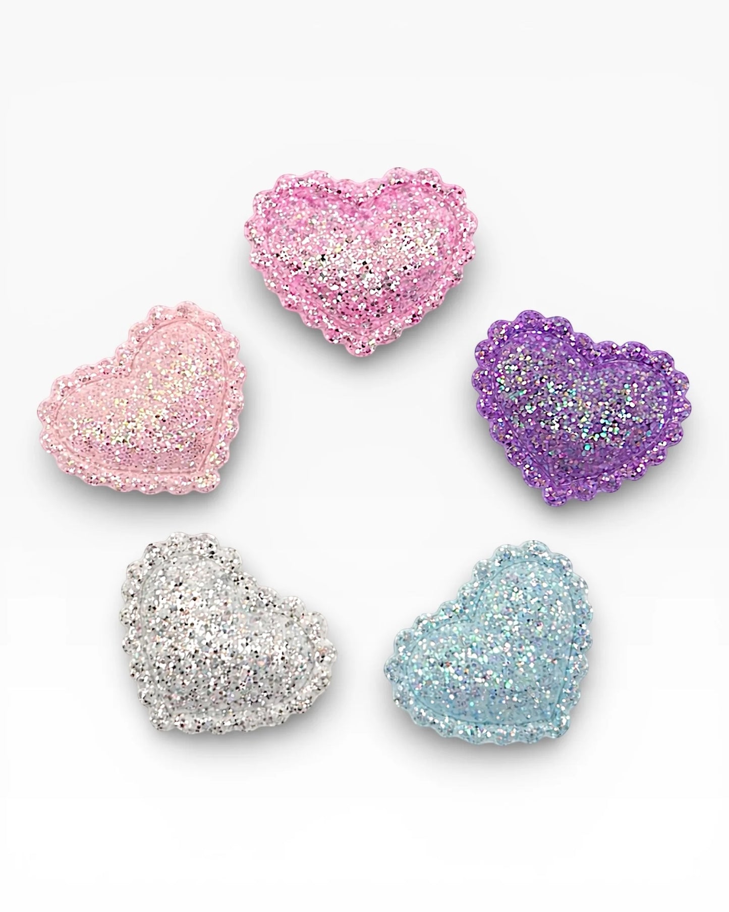 Glitter Hartjes – Newborn knipjes – Set van 5 (2,5 cm)